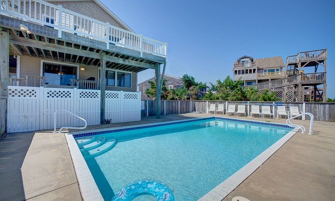 Avon House | Luxury beach home with beach view, private hot tub, & fireplace