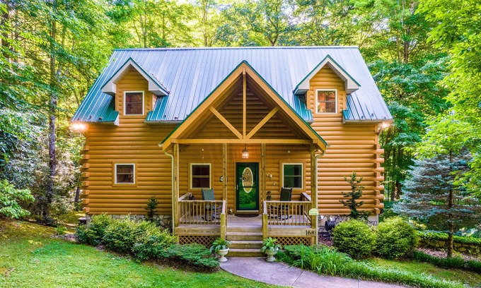 Maggie Valley House | Multi-Level Riverfront Home w/Deck, Patio, Free WiFi, Gas Fireplace, Game Room