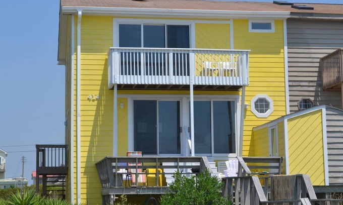 Atlantic Beach Condo | Oceanfront, beachfront, sleeps 8, surf fishing, near pier, Small pets with fee.