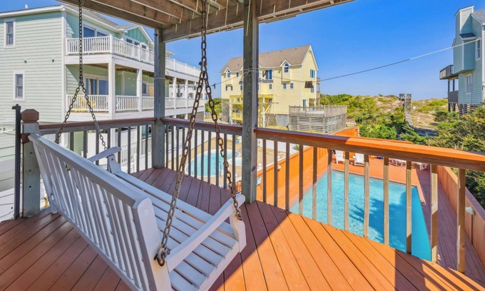 Avon House | Oceanfront Dog Friendly Home w/Saltwater Pool, Hot Tub, Private Beach Boardwalk