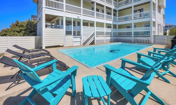 Rodanthe House | Oceanview Dog Friendly Home w/Private Pool, Hot Tub, Game and Media Rooms