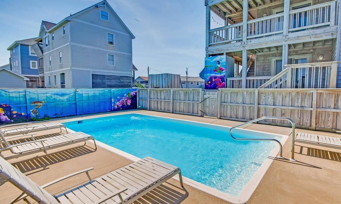 Rodanthe House | Oceanview Dog Friendly Home w/Private Pool, Hot Tub, Game Room, Beach Nearby