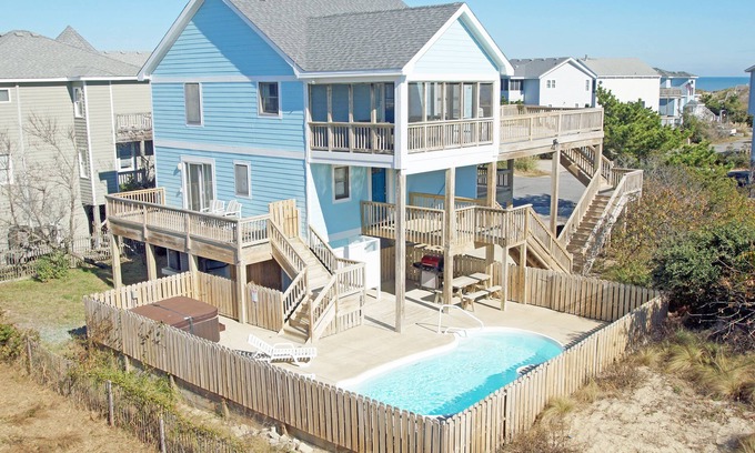 Ocean Sands House | OS628- 4 Br. Oceanside with Pool, Hot tub, and Short walk to beach!