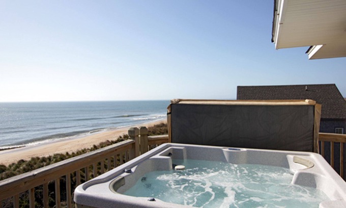 Buxton House | Premier Oceanfront Dog Friendly Home with Elevator, Hot Tub, and Tiki Bar