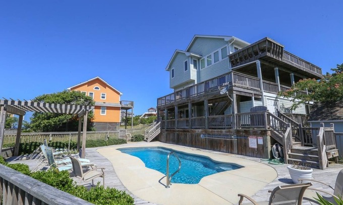 Carolina Dunes House | πΎ RAYS HIGH - 5 BR Oceanside home w/Private Pool & Dog Friendly
