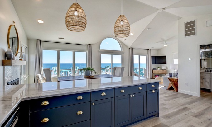 Surf City House | Remodeled Oceanfront w/Hot Tub, 2 Decks, Walk to Surf City Pier, Pet-Friendly