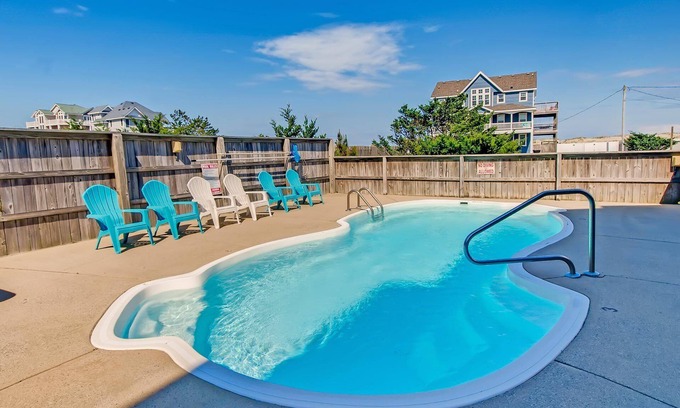 Rodanthe House | Semi-Oceanfront Home w/Private Pool, Hot Tub, Basketball. Watch the Waves Crest