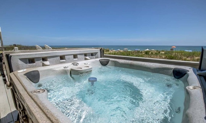 Colington House | Shades of Blue | Oceanfront | Dog Friendly, Hot Tub | Kill Devil Hills
