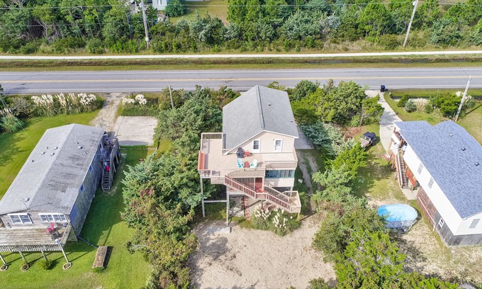 Salvo House | Three-story home with roof deck, great outdoor spaces & pool - walk to the beach