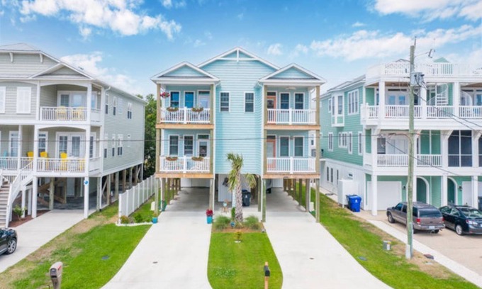 Wilmington Beach House | Townhouse a block from beach, Ocean facing, EZ Access elevator, Covered parking!