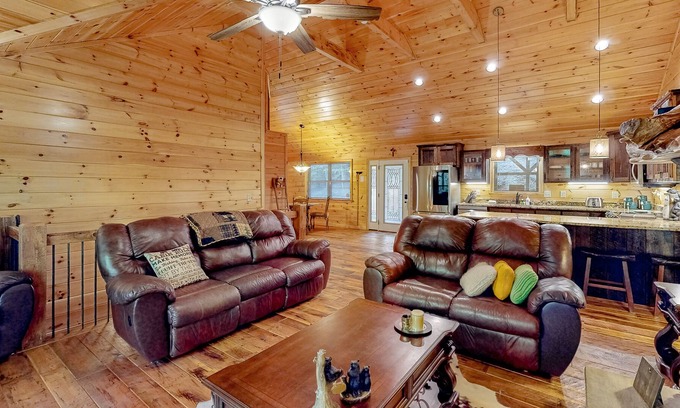 Tarheel House | Waterfront upgraded home with 2 fireplaces, firepit, large decks, hammock, & AC