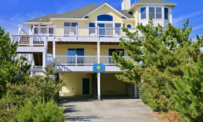 Whalehead Beach House | WH852- Stunning! Private Pool, Hot Tub, 4 BRs, Pool Table and Screened Porch!