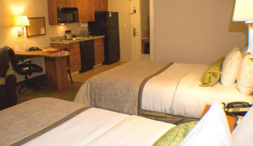 Queen Studio Suite with Two Queen Beds and Mobility Accessible Roll-In Shower, Full Kitchen